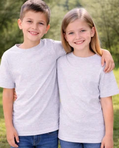 szara koszulka dla dziecka bez nadruku -  model150ASHMELANGE