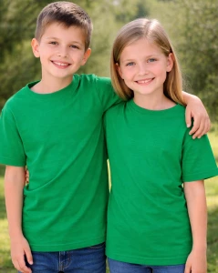 ZIELONA koszulka dla dziecka bez nadruku -  model150KELLY GREEN