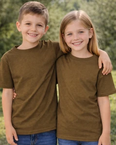 Koszulka dla dziecka w kolorze khaki bez nadruku -  model150KHAKI