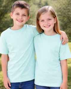 Miętowa koszulka dla dziecka bez nadruku -  model150MINT GREEN