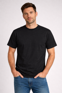 Czarna męska koszulka bez nadruku.png