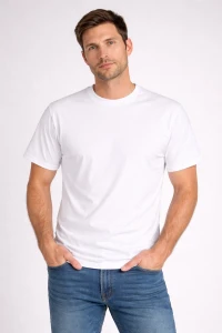 Biała męska koszulka bez nadruku - model190white