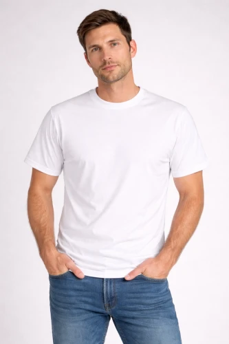 Biała męska koszulka bez nadruku.webp