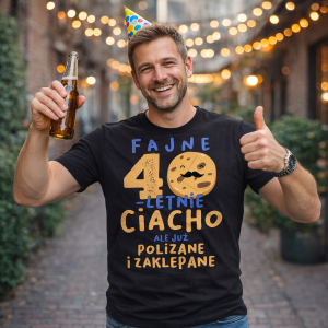 Koszulka na 40 urodziny dla faceta – „Fajne 40-letnie ciacho”