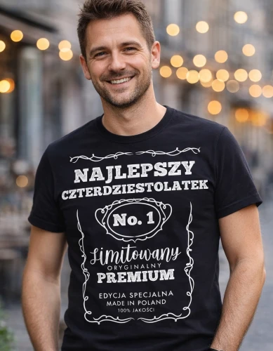 Męska koszulka na 40 urodziny - NAJLEPSZY CZTERDZIESTOLATEK .webp