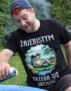 Męska śmieszna koszulka na prezent  ŻAJEBISTYM TRZEBA SIĘ URODZIĆ 