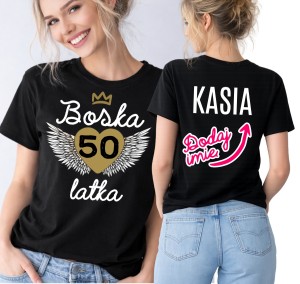 Damska koszulka na 50 urodziny - BOSKA 50 LATKA 