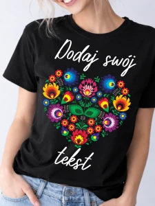 Koszulki dla koła gospodyń wiejskich z własną nazwą - wzór folkowe serce 