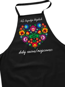 Fartuchy dla koła gospodyń wiejskich - wzór folkowe serce 