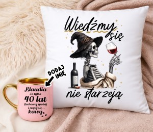 Prezent na 40 urodziny dla kobiety - Zestaw TO TYLKO 40 ALT ZACHOWAJ SPOKÓJ I NAPIJ SIĘ KAWY 