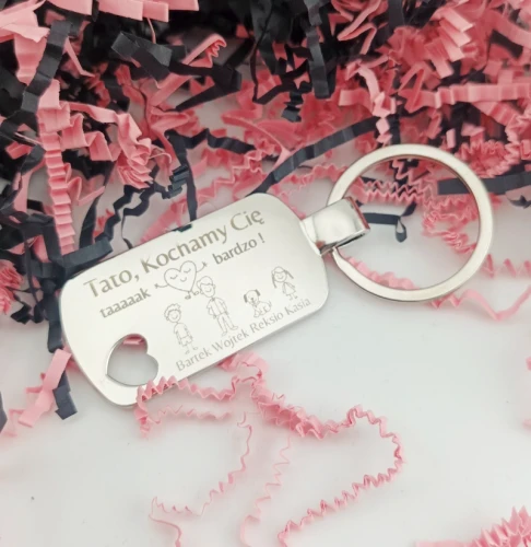 Breloczek dla Taty - Tato kochamy cię' taaak bardzo z imionami dzieci .webp
