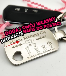 Breloczek dla Mamy na prezent z własną dedykacją oraz imionami dzieci 