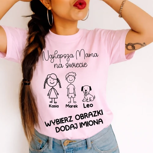 Koszulka dla Mamy na Dzień Mamy z imionami dzieci.webp