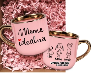 Kubek dla Mamy MAMA IDEALNA z imionami dzieci - WYJĄTKOWY PREZENT DLA MAMY 
