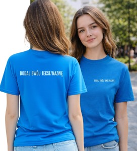 Damska niebieska koszulka reklamowa z logo firmy - kolor AQUA