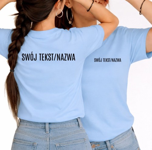Niebieska damska koszulka z logo firmy .jpg