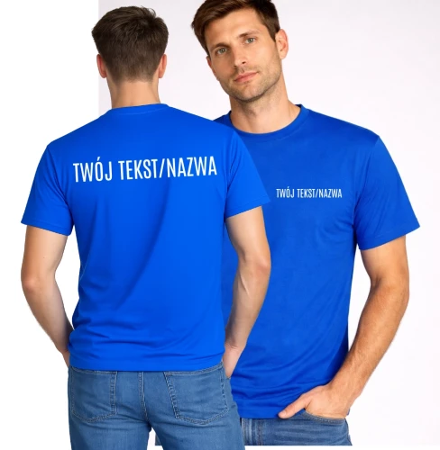 Niebieska ksozulka reklamowa z logo firmy.webp