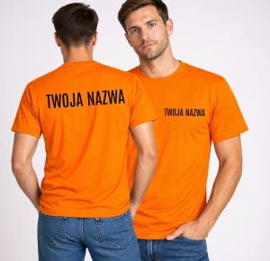Pomarańczowa koszulka reklamowa z logi firmy/dodaj swój tekst - kolor Orange