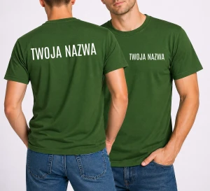 Zielona koszulka reklamowa z logo firmy - KOLOR  Bottle Green