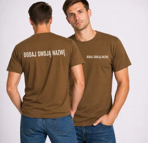 Koszulka reklamowa z logiem firmy w kolorze khaki 
