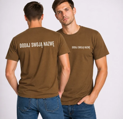 Koszulka reklamowa z logiem firmy w kolorze khaki.webp