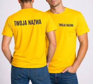 Żółta koszulka reklamowa z logiem firmy - KOLOR Peach