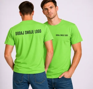 Limonkowa koszulka reklamowa z logiem firmy - KOLOR Lime