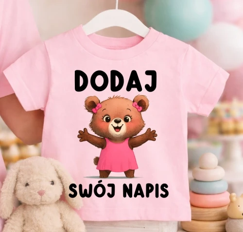 Koszulka dla dziewczynki z własnym napisem.webp