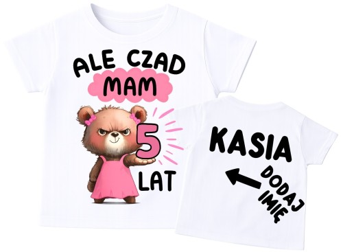 Koszulka dla dziewczynki na 5 urodziny z imieniem.jpg