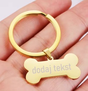 Personalizowany Brelok w kształcie kości z własnym napisem do kluczy na prezent