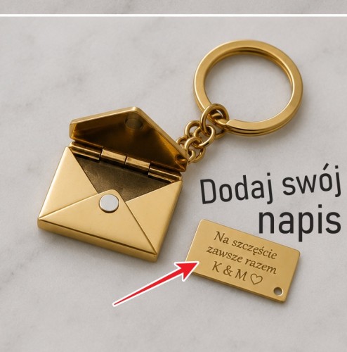 Breloczek do kluczy w kształcie koperty z liścikiem w środku .jpg