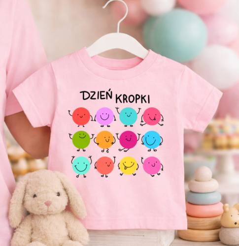 Różowa koszulka na Dzień Kropki dla dziewczynki.png