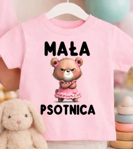 Różowa Koszulka dla DZIEWCZYNKI z fajnym nadrukiem