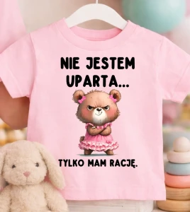 Różowa Koszulka dla DZIEWCZYNKI z fajnym nadrukiem