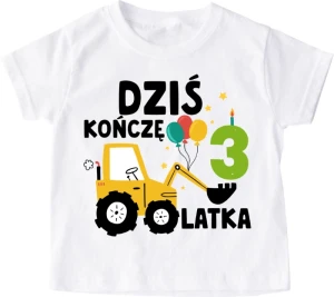  Koszulka URODZINOWA dziecięca ''DZIŚ KOŃCZĘ 3 LATKA''