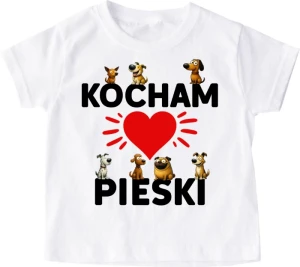  Koszulka dziecięca ''KOCHAM PIESKI''piesełki