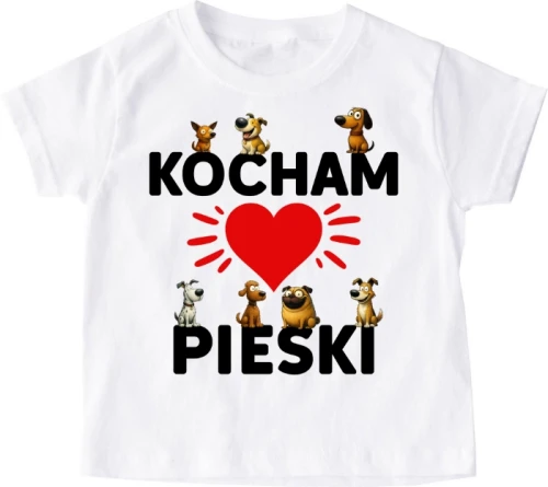 Koszulka dziecięca ''KOCHAM PIESKI''piesełki