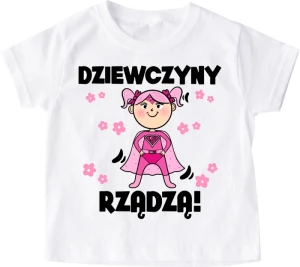 Koszulka dziecięca ''DZIEWCZYNY RZĄDZĄ'' SUPERBOHATERKA