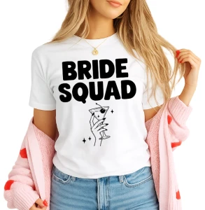 KOSZULKA NA WIECZÓR PANIEŃSKI ''BRIDE  SQUAD'' KIELISZEK