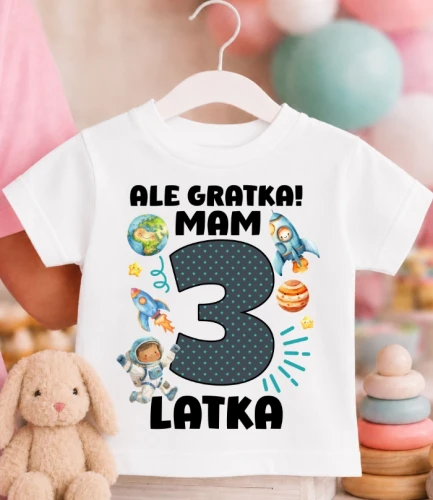 Koszulka URODZINOWA dziecięca ''ALE GRATKA MAM 3 LATKA''
