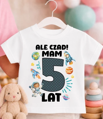 Koszulka URODZINOWA dziecięca ''ALE CZAD MAM 5 LAT''