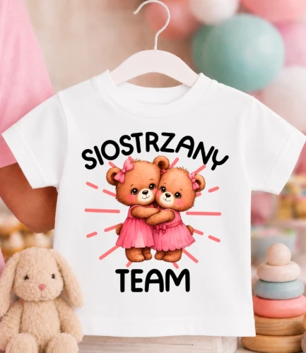 Koszulka dziecięca ''SIOSTRZANY TEAM'' DWA MISIE