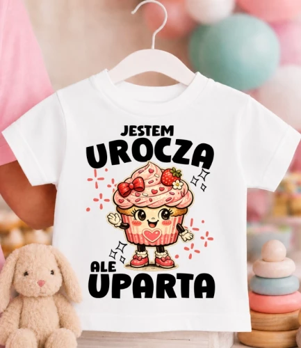 Koszulka dziecięca ''JESTEM UROCZA ALE UPARTA''