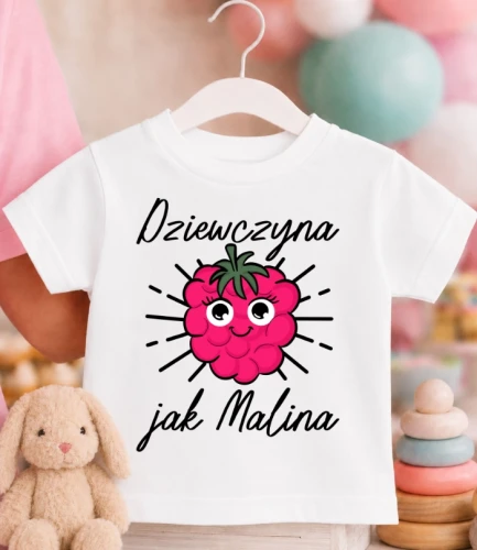 KOSZULKA DZIECIĘCA DZIEWCZYNA JAK MALINA.webp