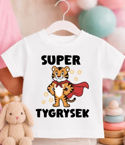 Koszulka dziecięca ''SUPER TYGRYSEK'' Z TYGRYSEM
