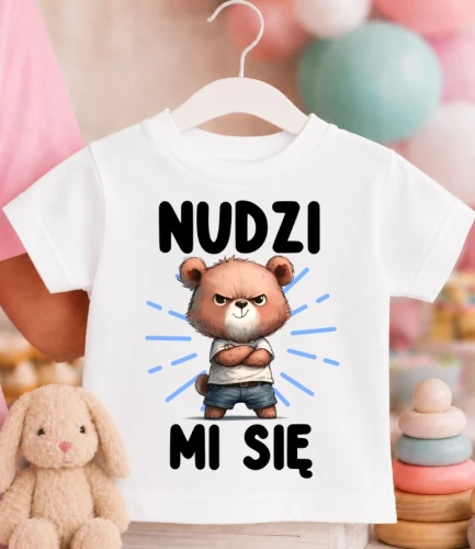 KOSZULKA DZIECIĘCA NUDZI MI SIĘ MISIEK.webp