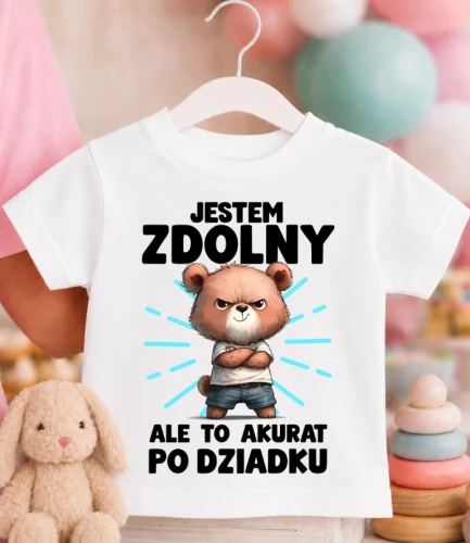 Koszulka dziecięca ''JESTEM ZDOLNY'' PO DZIADKU