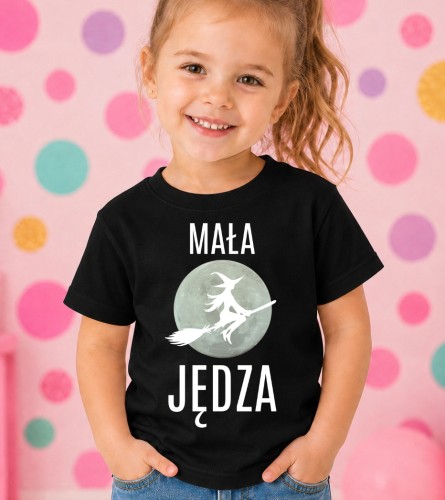 Czarna koszulka dla dziewczynki - MAŁA JĘDZA