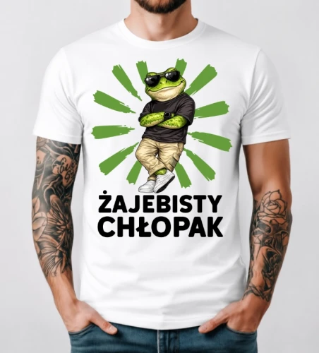 koszulka na dzień chłopaka żajebisty chłopak z żabą.webp