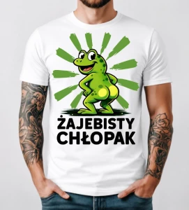 Męska koszulka na prezent dla chłopaka - ŻAJEBISTY CHŁOPAK (ŻABA)